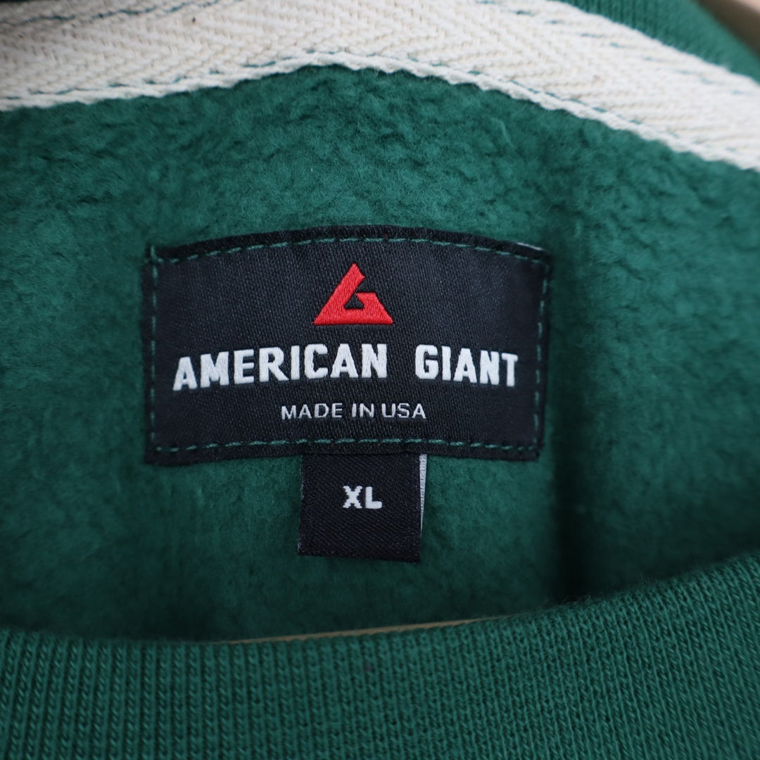 American Giant Midweight Sweatshirt Mens XL Hunter Green Cotton Fleece Pullover