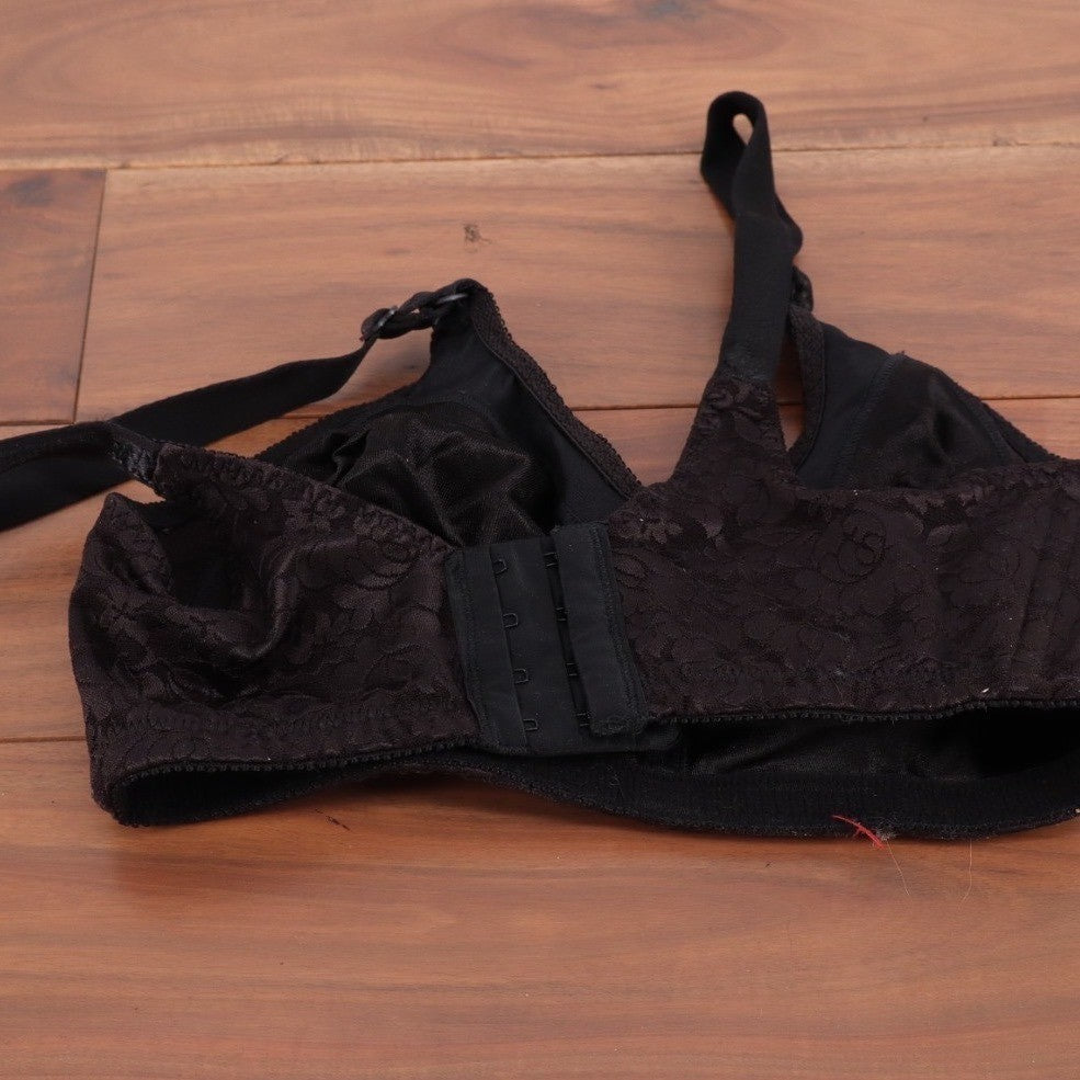 Bali Double Support Lace Bra Womens 34DD Brown Floral Wireless Adjustable Strap