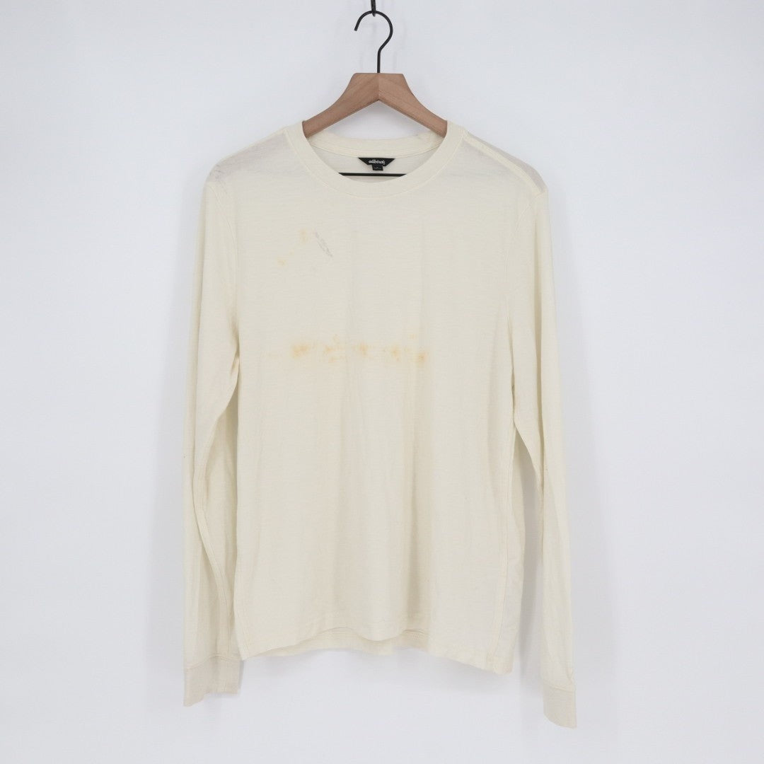Allbirds T-Shirt Mens Large Off White Crew Neck Long Sleeve Outdoor Streetwear