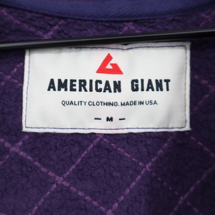 American Giant Diamond Stitch Classic Full Zip 2.0 Hoodie Womens M Purple Velvet