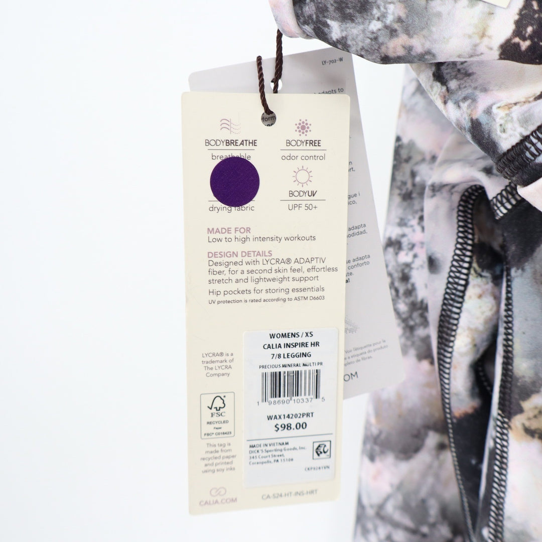 Calia Inspire HR 7/8 Leggings XS Precious Mineral Multi PR NEW