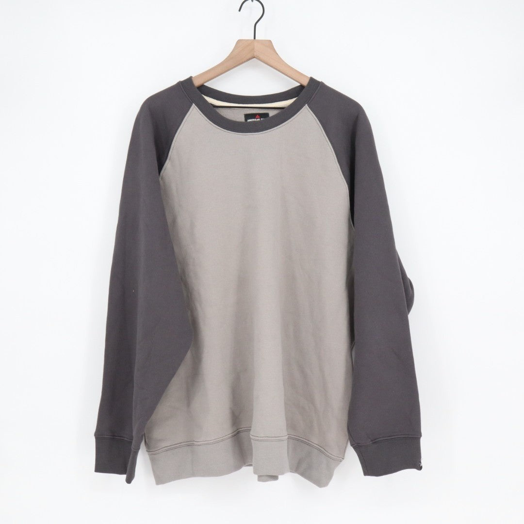 American Giant Midweight Sweatshirt Mens 2XL Gray Charcoal Colorblock Cotton