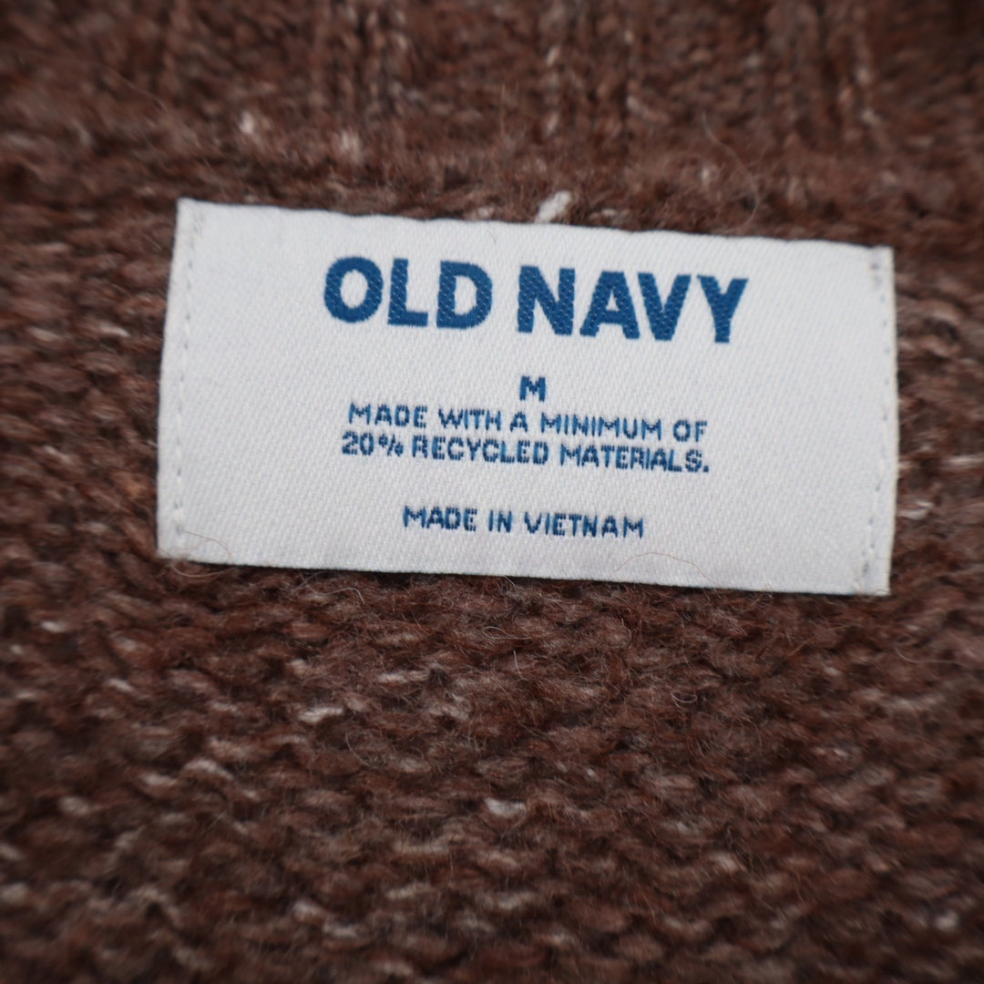 Old Navy Melange Cozy Sweater Womens M Brown Knit Shaker-Stitch Raglan Sleeve