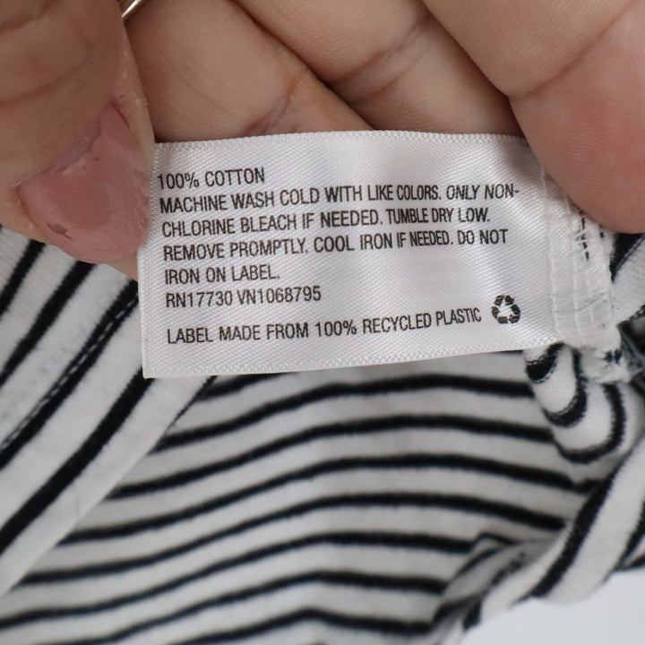 Universal Thread Womens Black White Striped Mock Neck Sleeveless Cotton Top M
