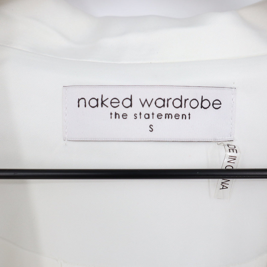 Naked Wardrobe The Statement Ivory Cropped Corset Garter Top Small
