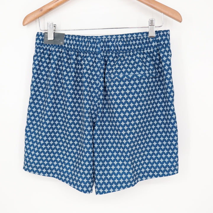 VRST Mens Resort Short 6" Print Deep Denim Blue Geometric Floral Small