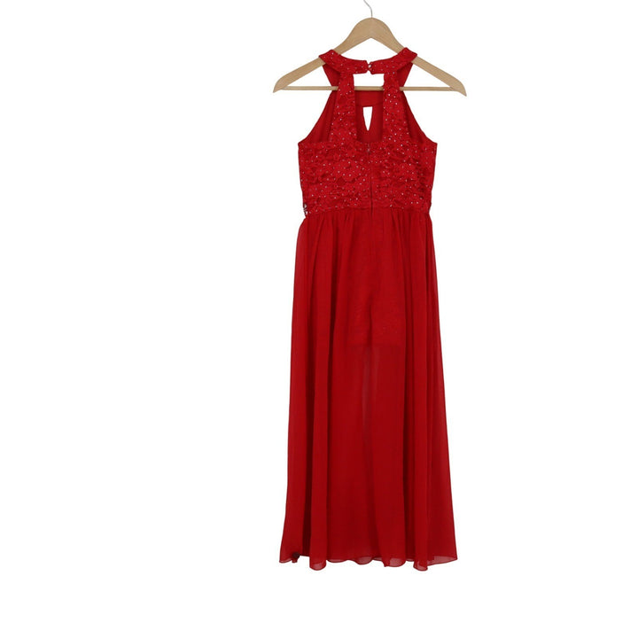 Speechless Kids Girls Red Lace Glitter Halter Romper Dress Rhinestone Size 12