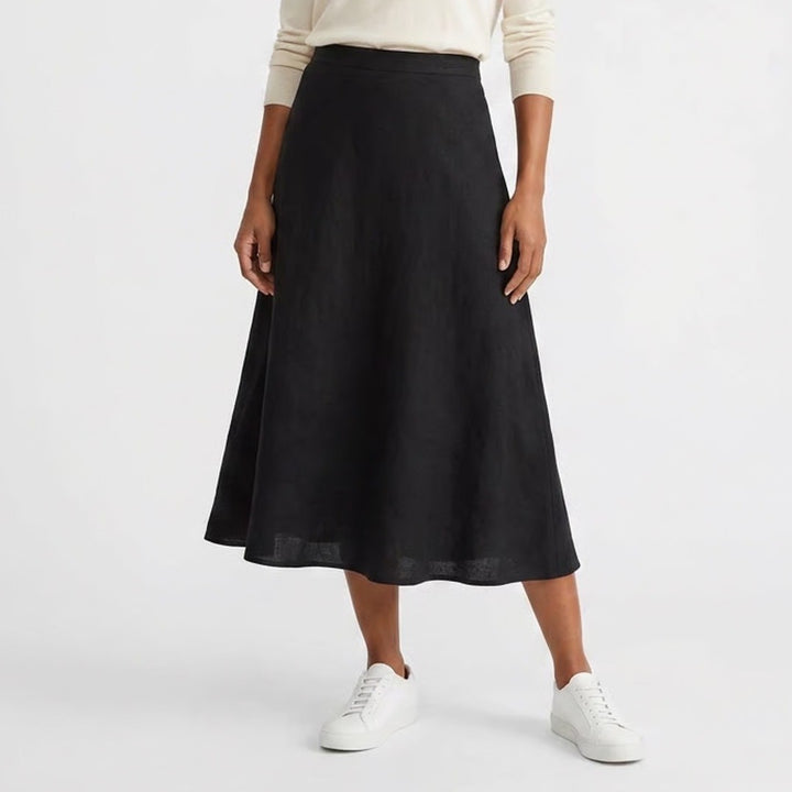 Jones New York Collection Woman Black Midi A-Line Knit Skirt Plus 1X