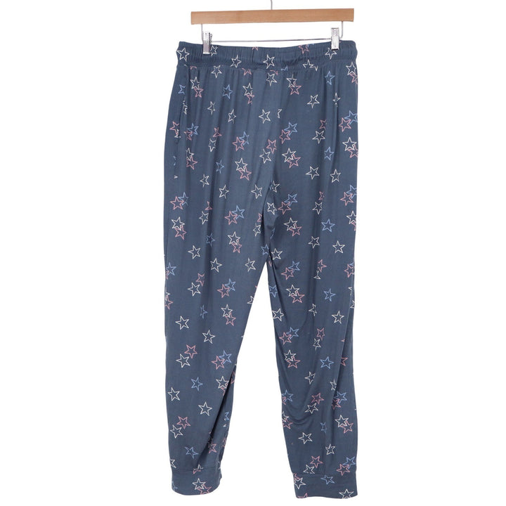 Roudelain Blue Star Print Jogger Pajama Pants Womens XL Celestial Loungewear