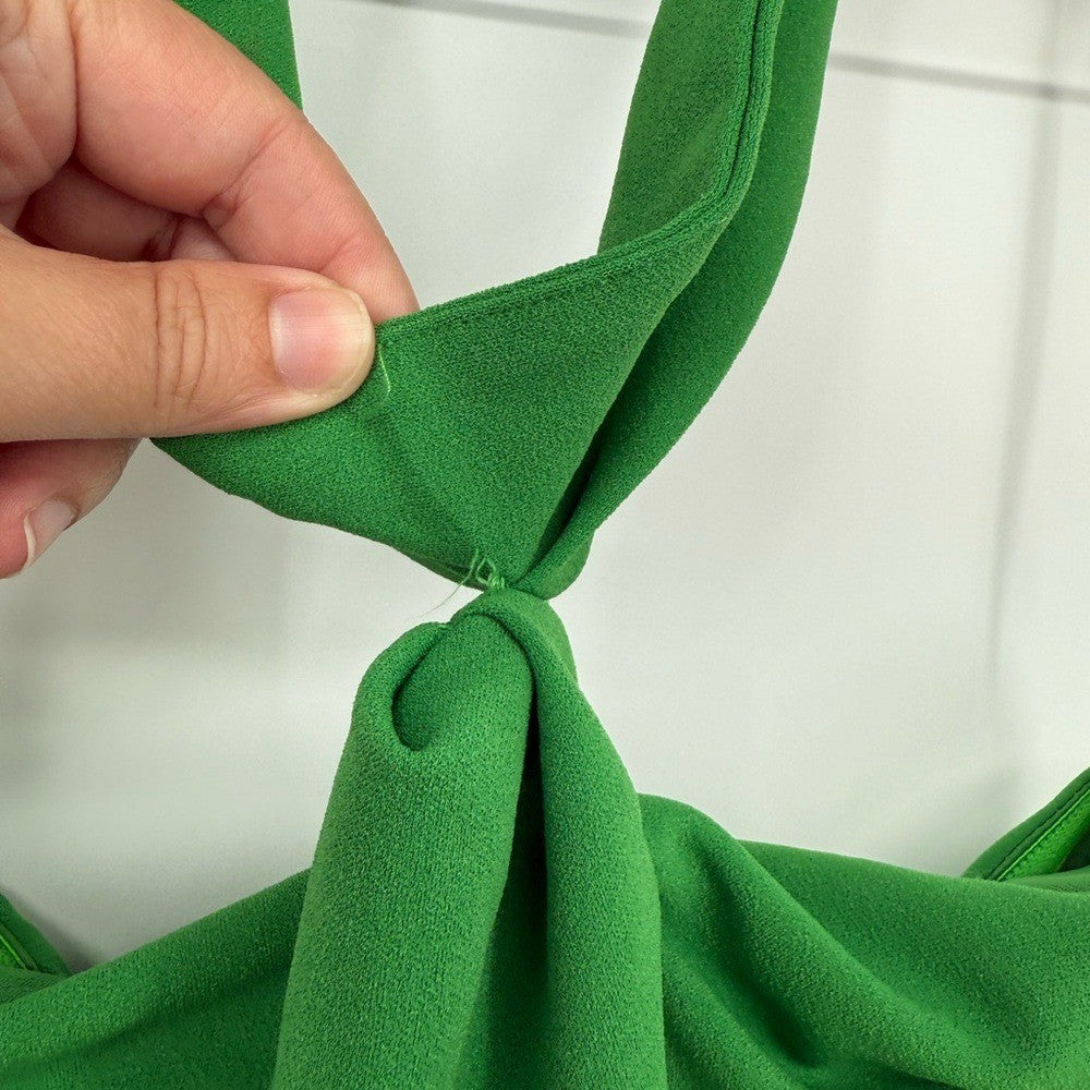 Lulus Mesmerizing Perfection Green Halter Neck Backless Maxi Dress Size S