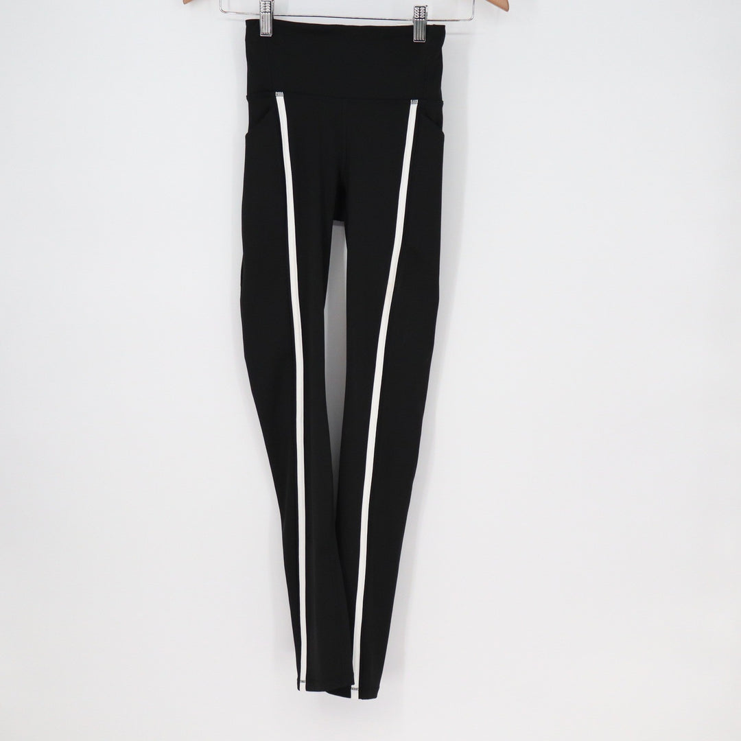 DSG Womens Activate 7/8 Leggings Pure Black White Stripe XS