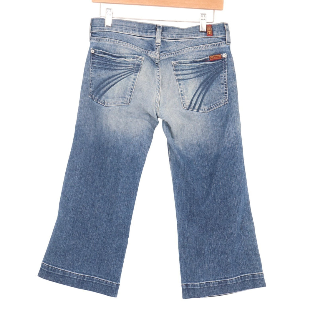 7 For All Mankind Dojo Crop Jeans Womens 28W Blue Denim Stretch Cotton Straight