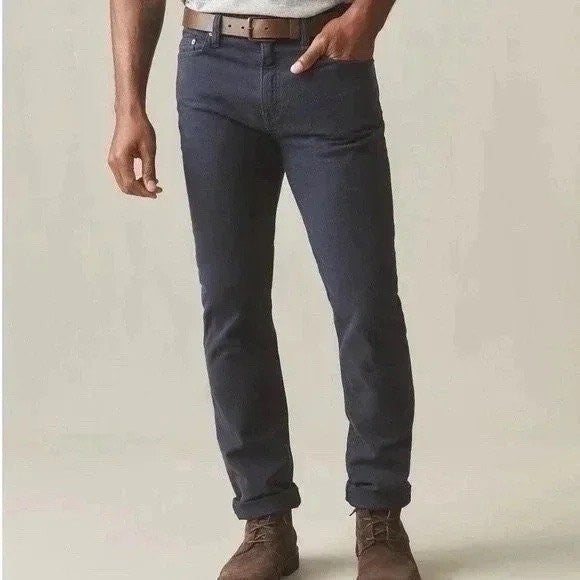 American Giant Roughneck Pants Mens 30x32 Blue Stretch Canvas Straight Workwear