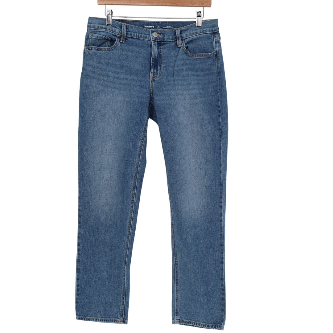 Old Navy Wow Boyfriend Jeans Womens 6P Blue Cotton Stretch Mid Rise Straight Leg