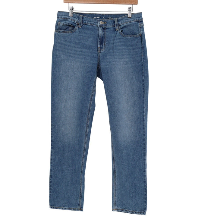 Old Navy Wow Boyfriend Jeans Womens 6P Blue Cotton Stretch Mid Rise Straight Leg