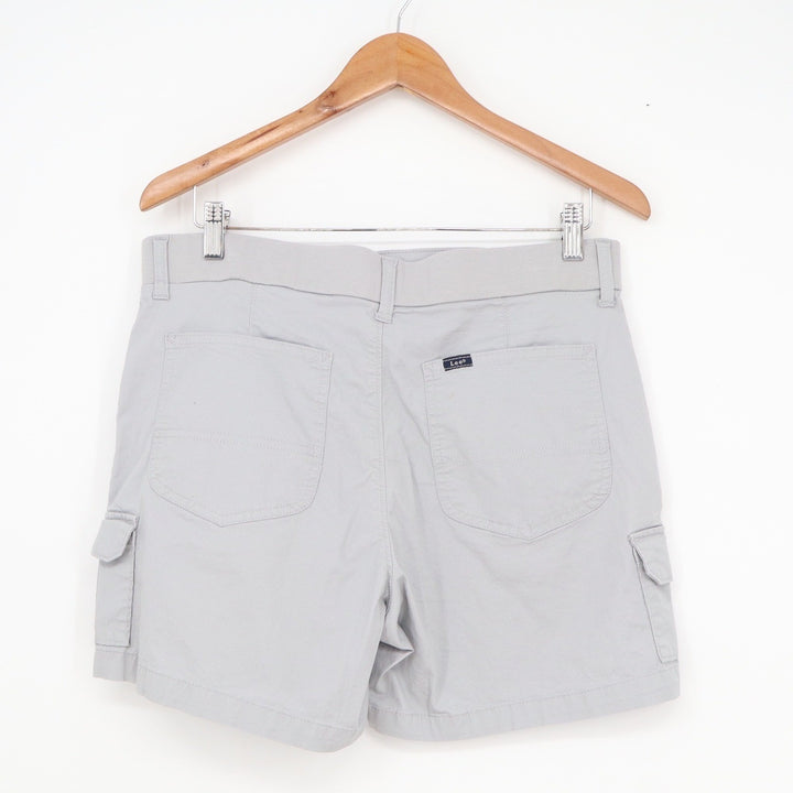 Lee Womens Gray Cotton Stretch Cargo Shorts Size 12 Medium Utility