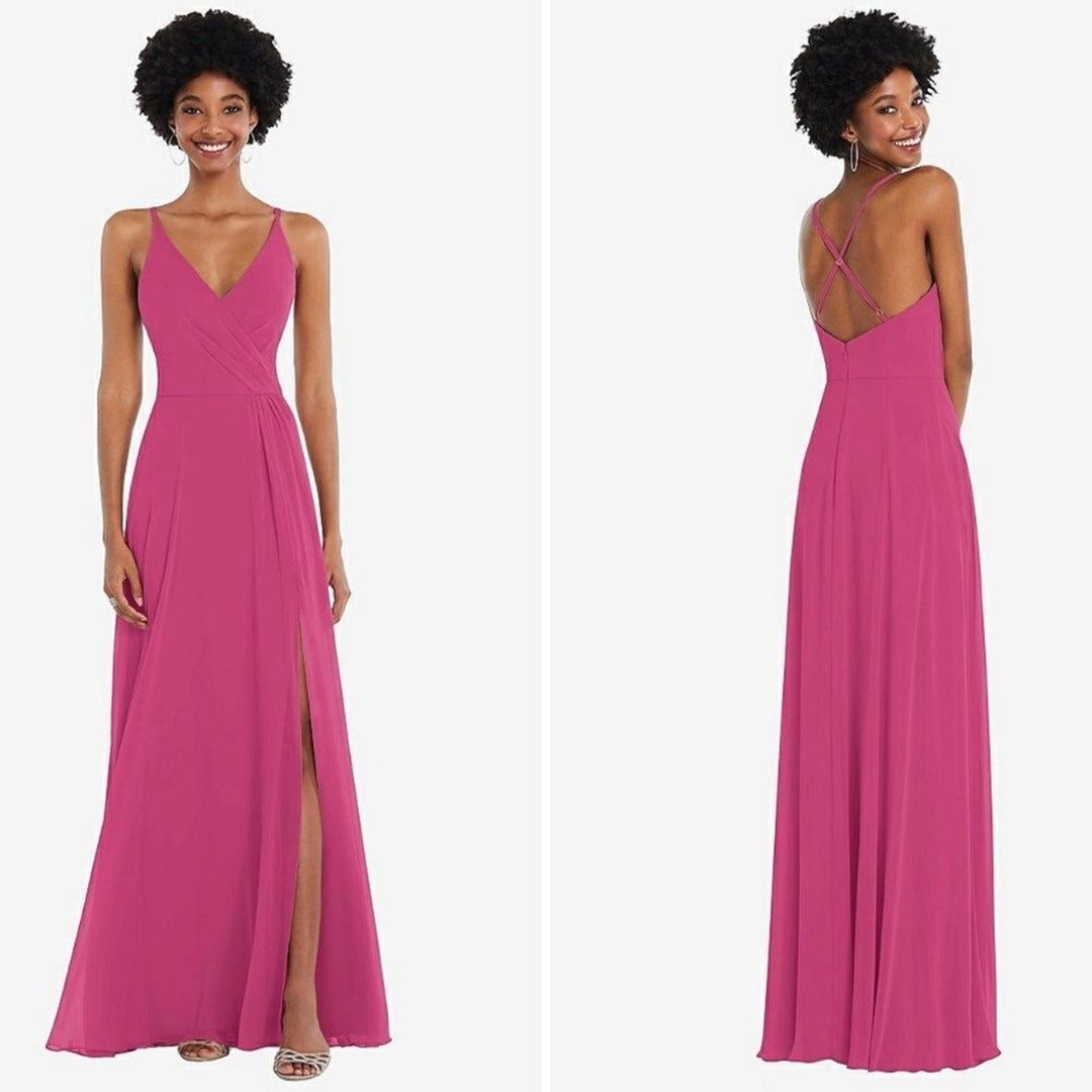 After Six Faux Wrap Criss Cross Back Maxi Dress Size 4