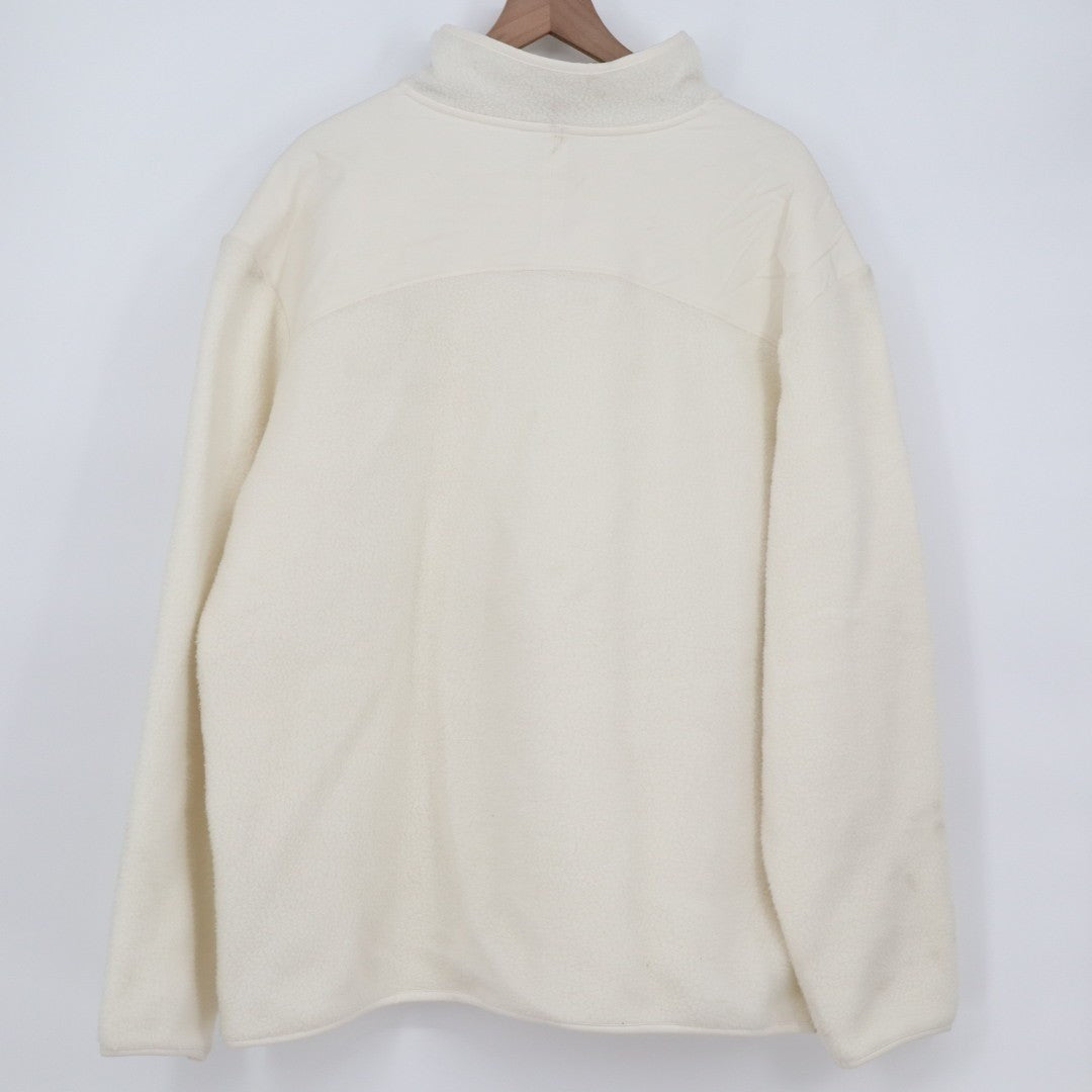 Allbirds Fluff Fleece Jacket Mens XL Cream Pockets Quarter Snap Outdoor Wear