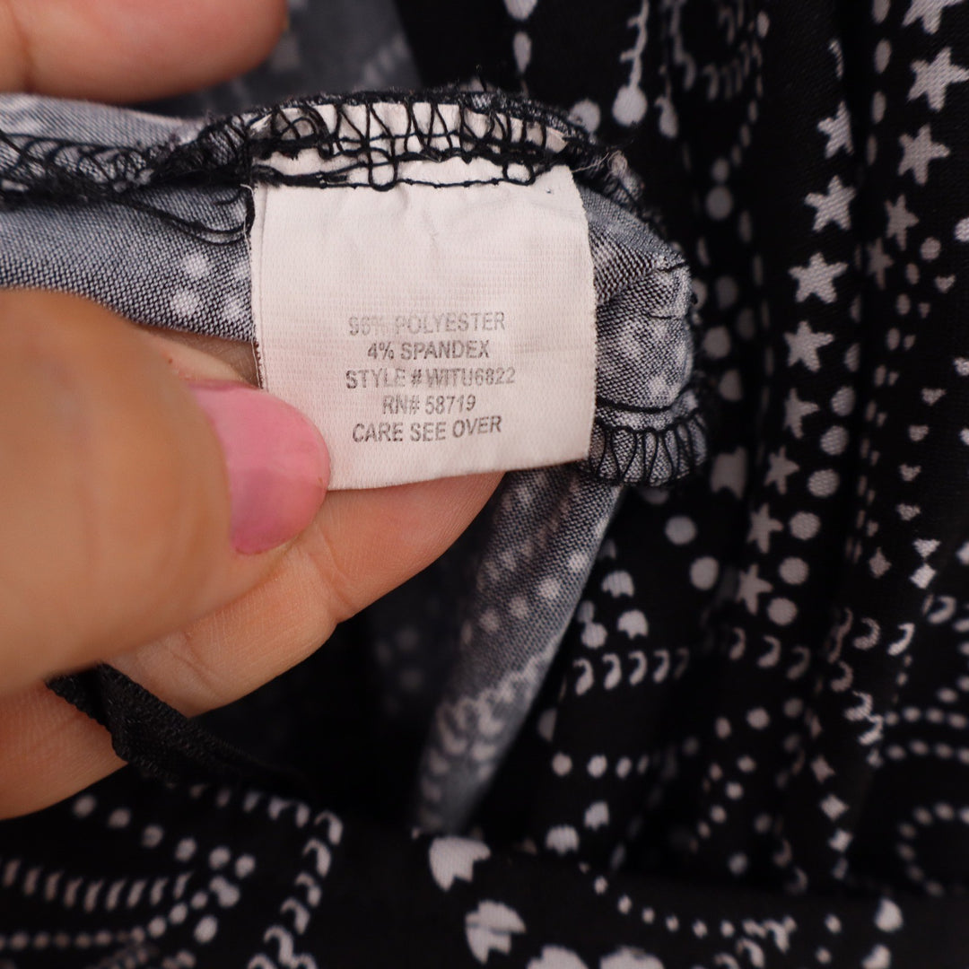 Unbranded Jumpsuit Womens 2X Black White Paisley Stretch Excellent
