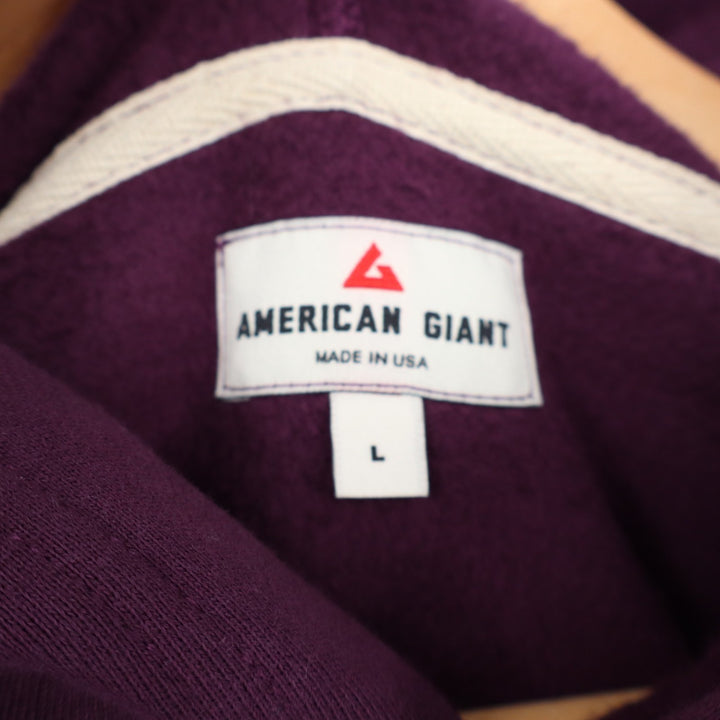 American Giant Midweight Hoodie Womens L Blackberry Wine Cotton Kangaroo Pocket