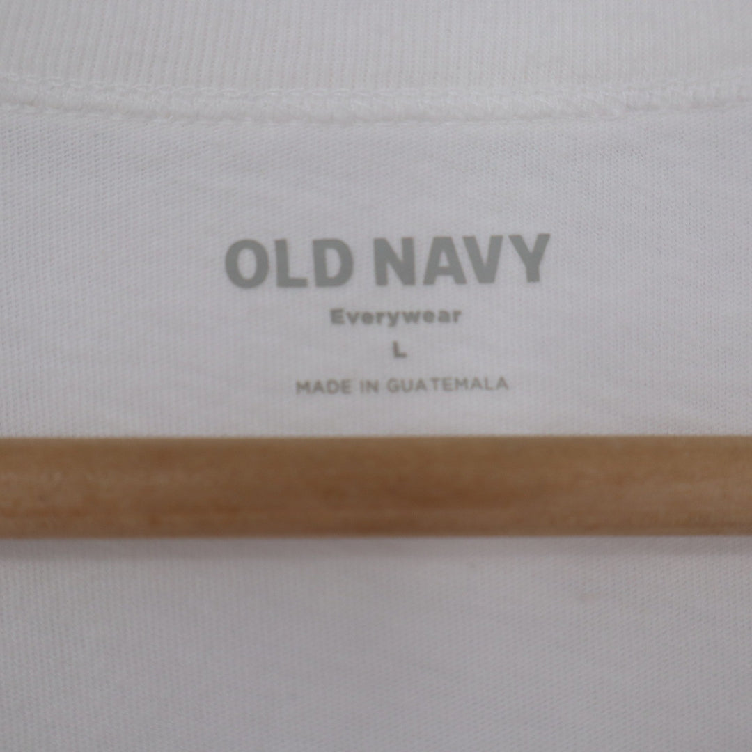 Old Navy Everywear Graphic Tee White Coastal Cafe Nantucket Lobster Mens Large