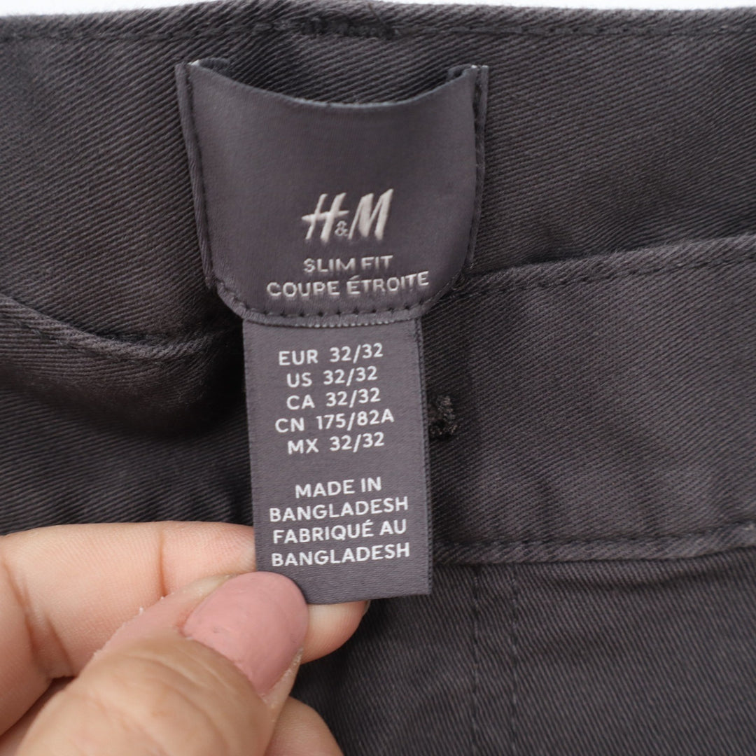 HM Mens Slim Fit Charcoal Gray 5-Pocket Trousers Pants 32/32
