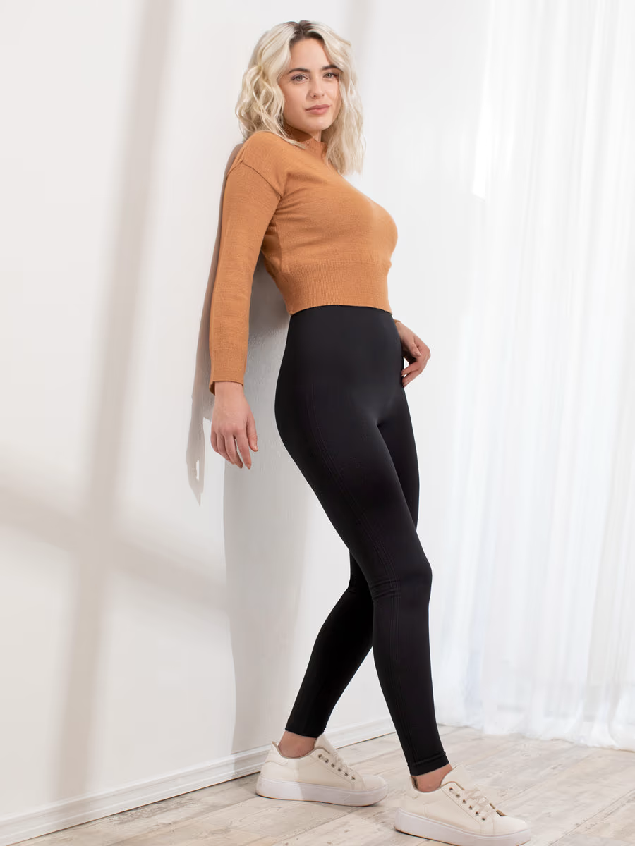 Shapermint Empetua High Waisted Shaping Ankle Leggings Womens 2XL Black Opaque