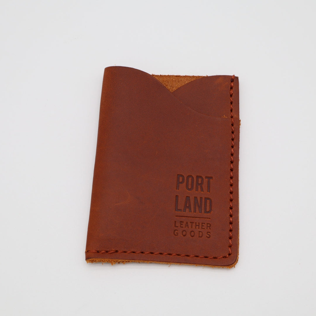 Portland Leather Goods Minimalist Womens Wallet Brown Leather Credit Card Slot