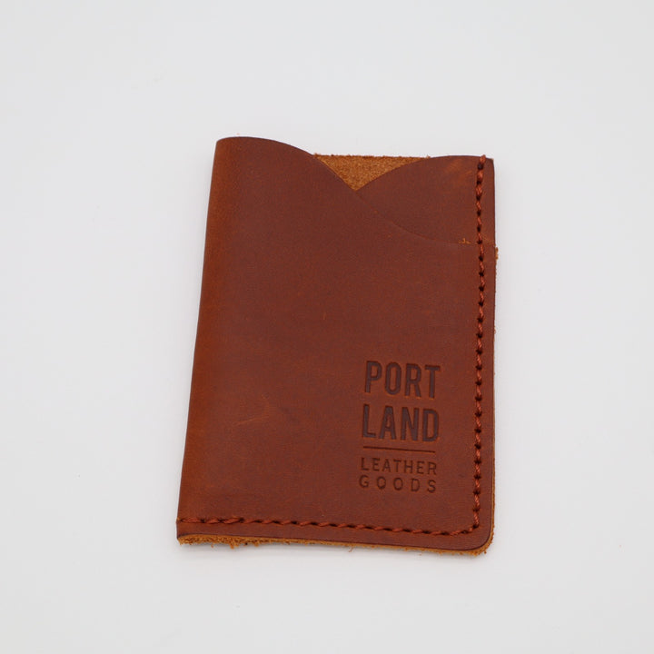 Portland Leather Goods Minimalist Womens Wallet Brown Leather Credit Card Slot