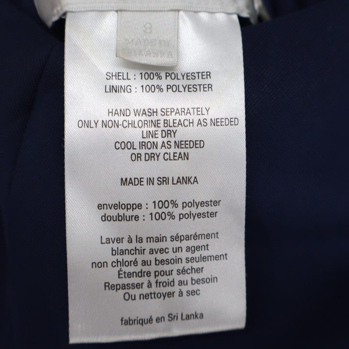 Davids Bridal Navy Blue Halter Twist Front Chiffon Maxi Dress Gown Size 8