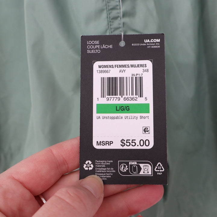 Under Armour Womens Unstoppable Utility Shorts Sage Green Large