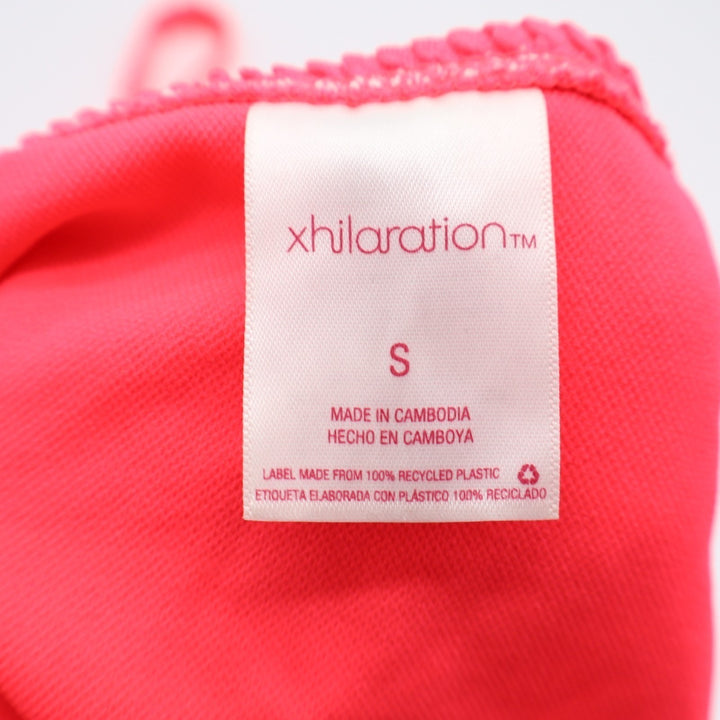 Xhilaration 2 Piece Bikini Set Women Small Red Striped Stretch Textured Swimwear
