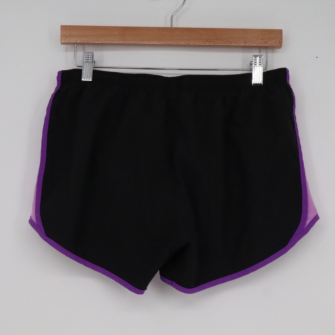 Nike Dri-FIT Womens Running Shorts Black Purple Colorblock Size M