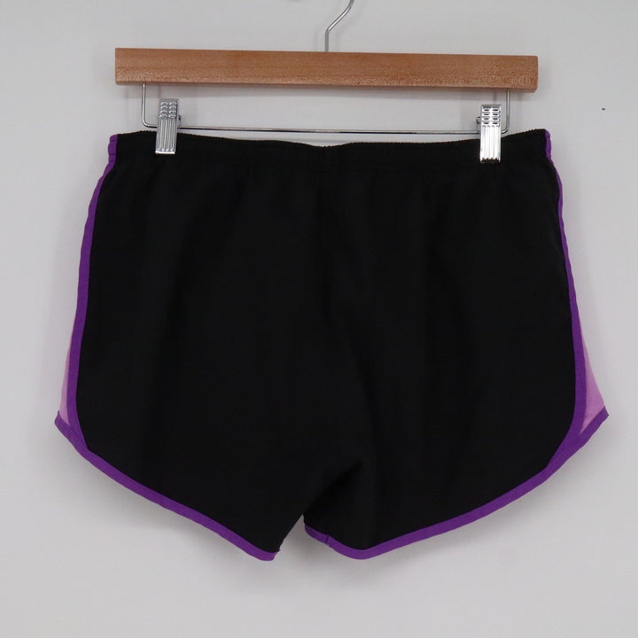 Nike Dri-FIT Womens Running Shorts Black Purple Colorblock Size M