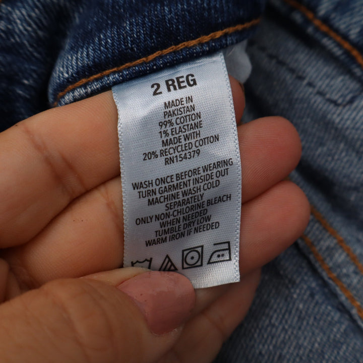 Aeropostale Mid Rise Ankle Straight Jeans Medium Wash Blue Denim Womens Size 2