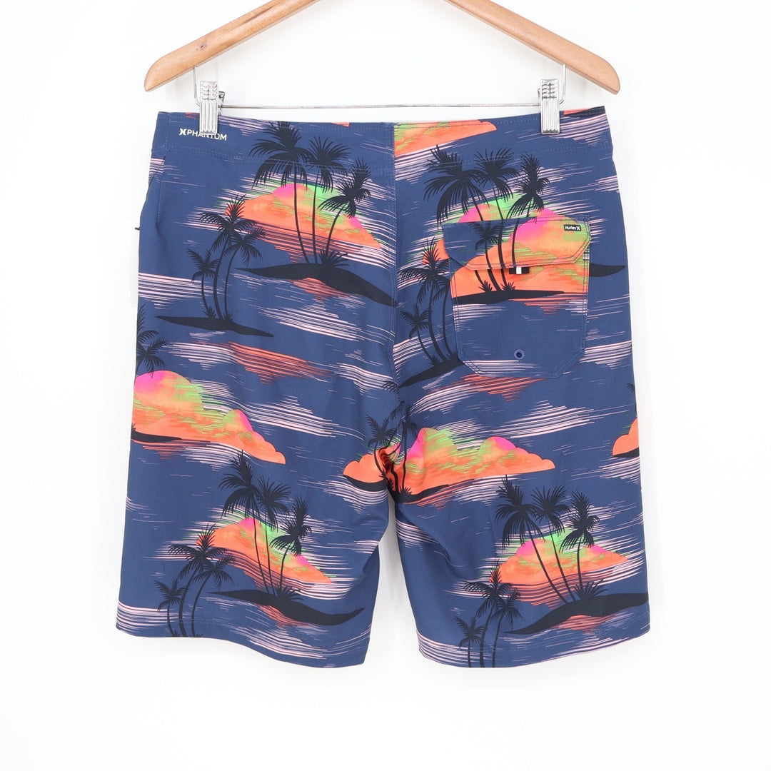 Hurley Phantom Eco Weekender 20 Mens Board Shorts Size 30 Tropical Sunset Navy