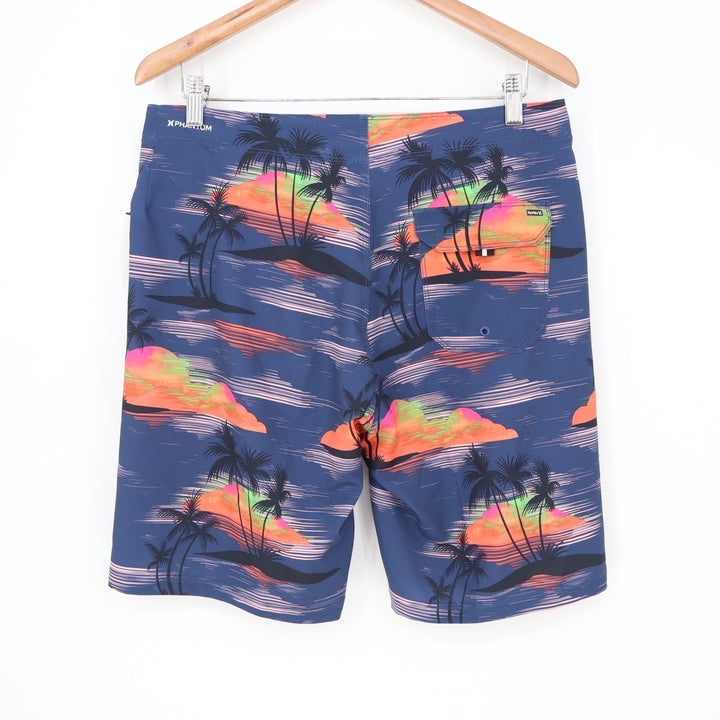 Hurley Phantom Eco Weekender 20 Mens Board Shorts Size 30 Tropical Sunset Navy