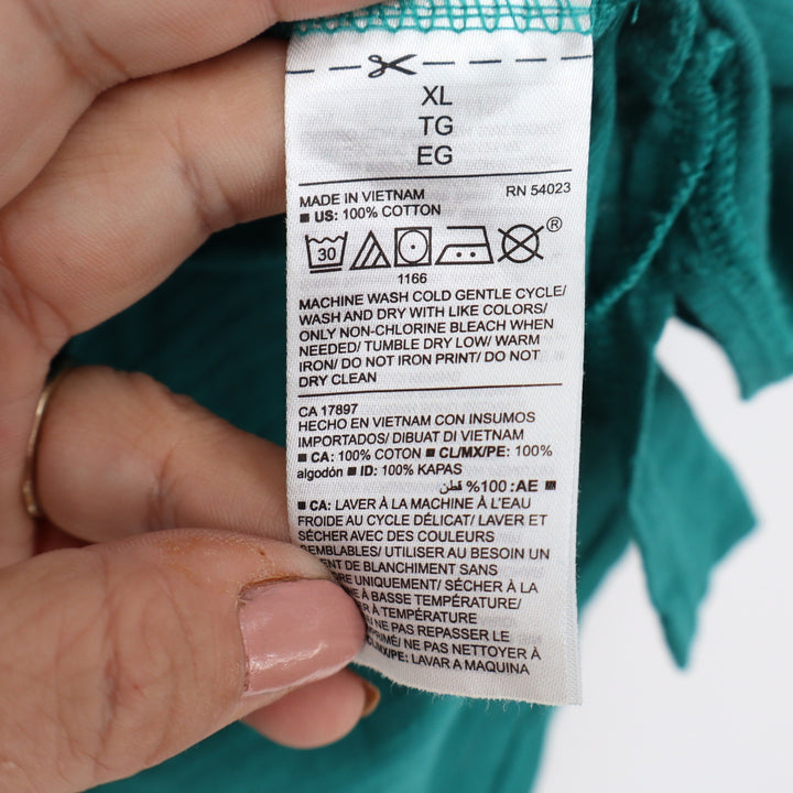Old Navy EveryWear Tank Top XL Teal Green Cotton Slub Scoop Neck Sleeveless