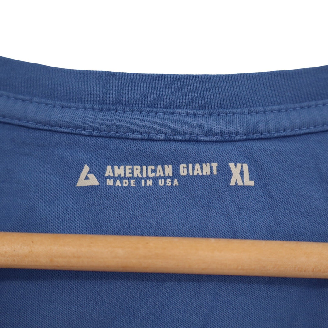 American Giant Classic T-Shirt Womens XL Blue Crew Neck Short Sleeve Pullover
