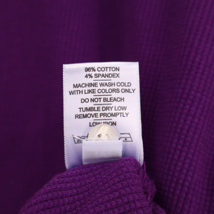American Giant Thermal Henley Shirt Womens M Purple Cotton Stretch Ribbed Collar
