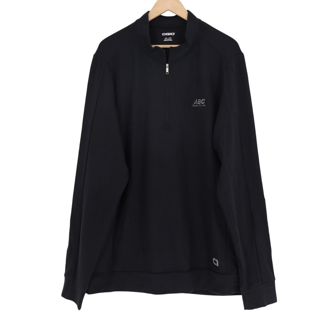 Ogio Sweatshirt Mens 2XL Black Stretch ABC Supply Co. Quarter Zip Long Sleeve