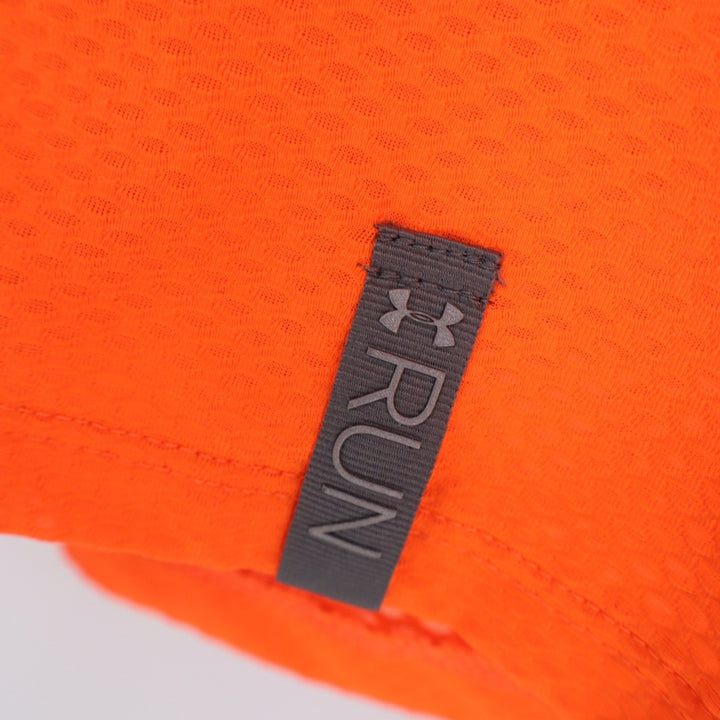 Under Armour HeatGear Run Tank Top Womens Large Neon Orange Racerback Mesh