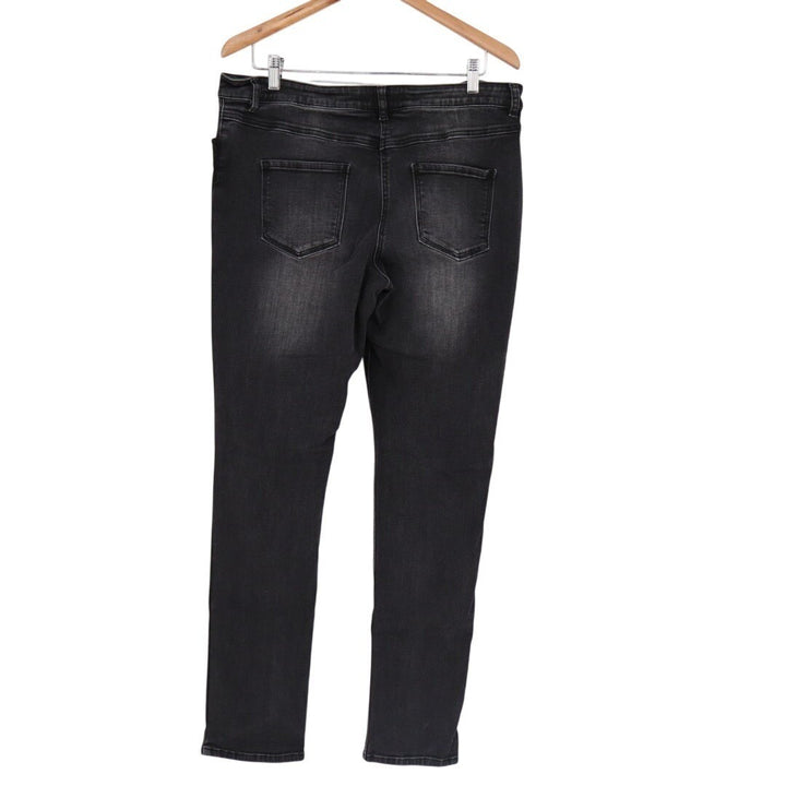 Long Tall Sally Skinny Jeans Womens 14 Gray Denim Cotton Stretch Preppy Mid Rise