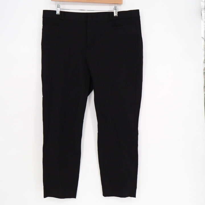Banana Republic Sloan Black Slim Tapered Cropped Dress Pants Womens Size 16