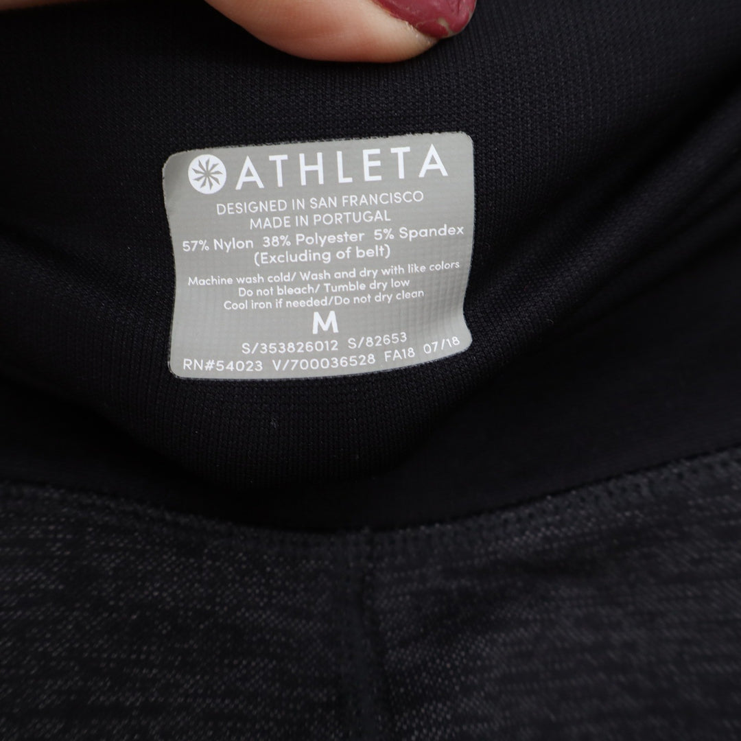 Athleta Leggings Womens M High Rise Seamless Charcoal Gray Mesh Panels Excellent