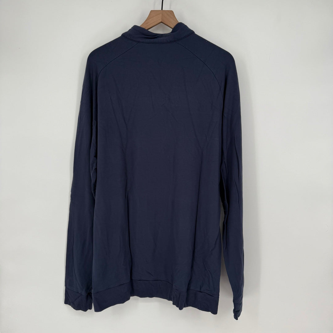 Travis Mathew Navy Blue Quarter Zip Pullover Athletic Shirt Mens XXL Long Sleeve