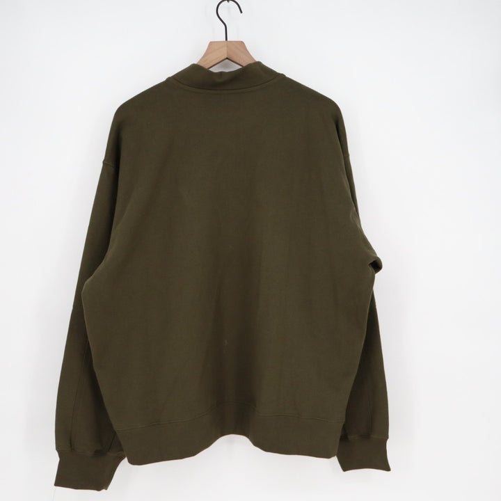 American Giant Fleece Bomber Jacket Mens XL Deep Olive Relaxed Fit Full Zip