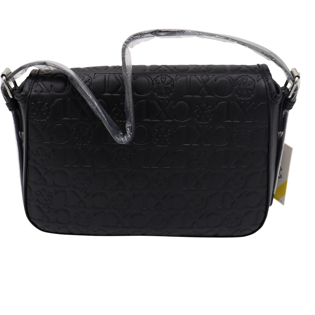 CXL by Christian Lacroix Clara Black Embossed Logo Shoulder Bag