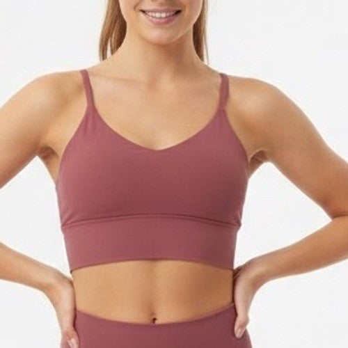 Athleta Burgundy Red V Neck Cropped Tank Top Size XL BCI Certified