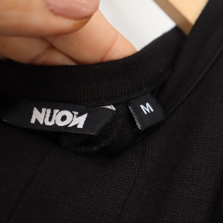 NUON Womens Black Ribbed Sleeveless Fit and Flare Mini Dress Size M